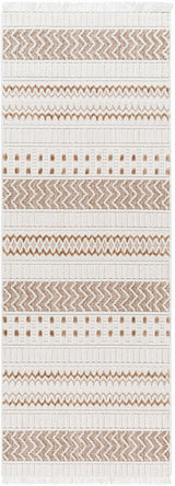 Eiko Beige Textured Saxony Rug with Fringes - Clearance
