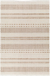 Eiko Beige Textured Saxony Rug with Fringes - Clearance
