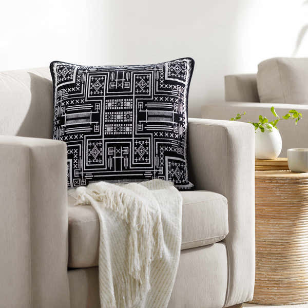 Kishi Black Throw Pillow - Clearance