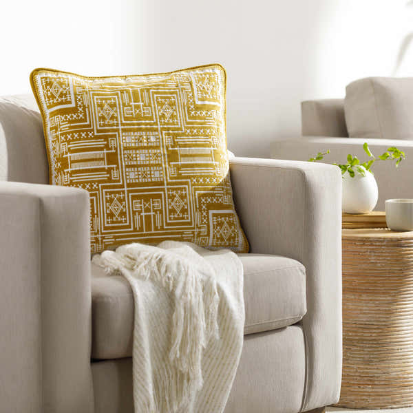 Kishi Mustard Throw Pillow - Clearance