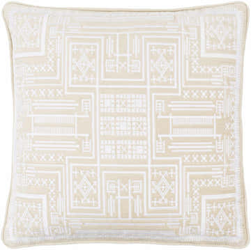 Kishi Beige Throw Pillow