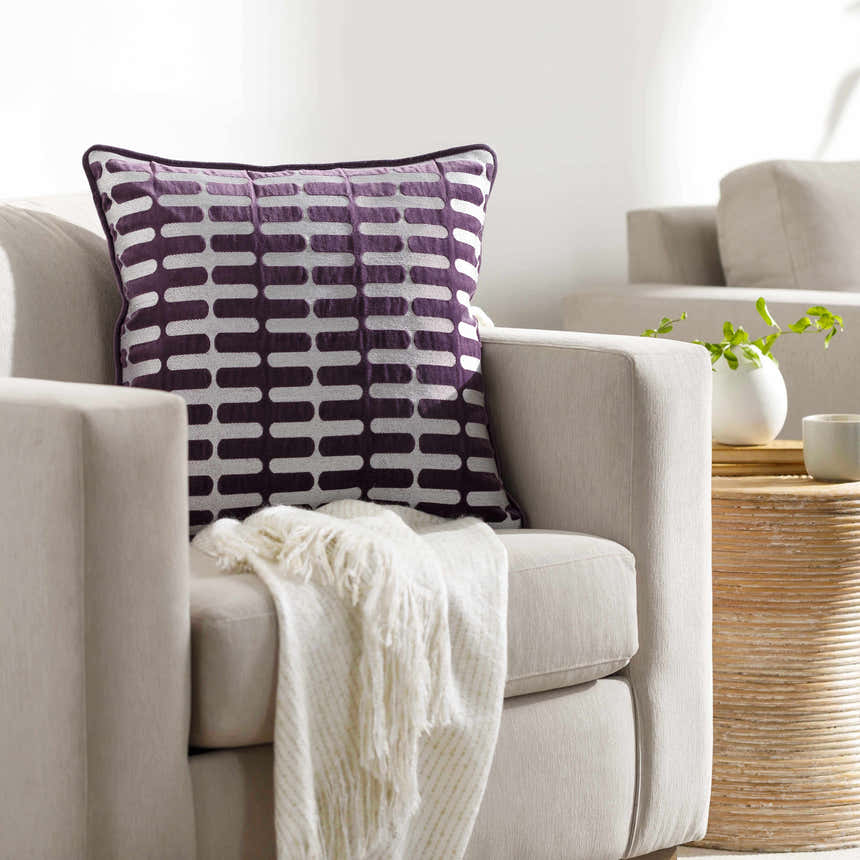Lynna Dark Purple Throw Pillow - Clearance