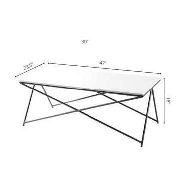 Wenzenbach White Marble Minimalist Coffee Table - Clearance