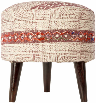 Serramanna Dark Red Patterned Ottoman