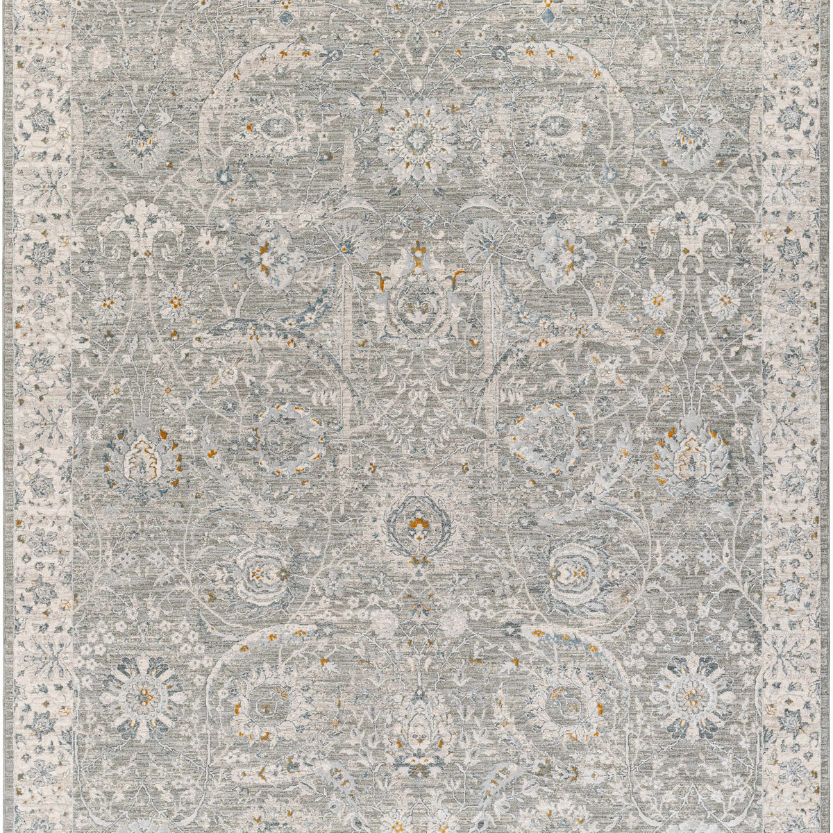 Gauge Gray Blue Textured Rug with Fringes – Boutique Rugs