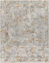 Close-up of the Moke Textured Rug. Contemporary design in gray, camel, and clay tones. Machine woven polyester rug. Design-Rectangle-710103