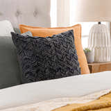 Sedgley Black Square Throw Pillow - Clearance