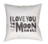 I Love you Black & White Decorative Outdoor Throw Pillow