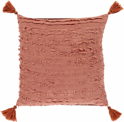 Brick Red Square Cotton Throw Pillow - Clearance