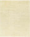 Close-up of the hand-knotted Powa Light Yellow Area Rug. Neutral beige tones, wool texture, and subtle fringe detail. Design-Rectangle-810