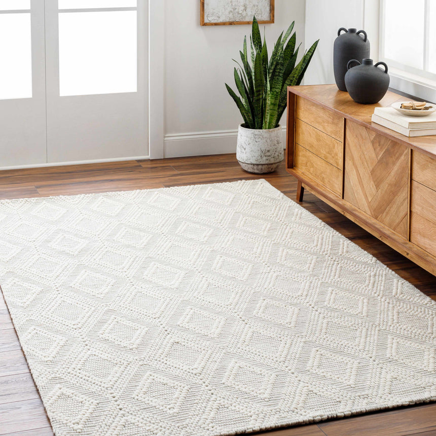 Kasib Cream Hand Woven Area Rug - Clearance