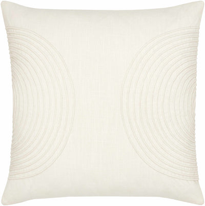 Makai Ivory Embroidered Circles Accent Pillow