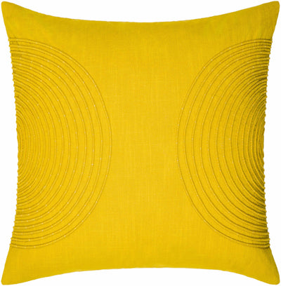 Makai Mustard Embroidered Circles Accent Pillow