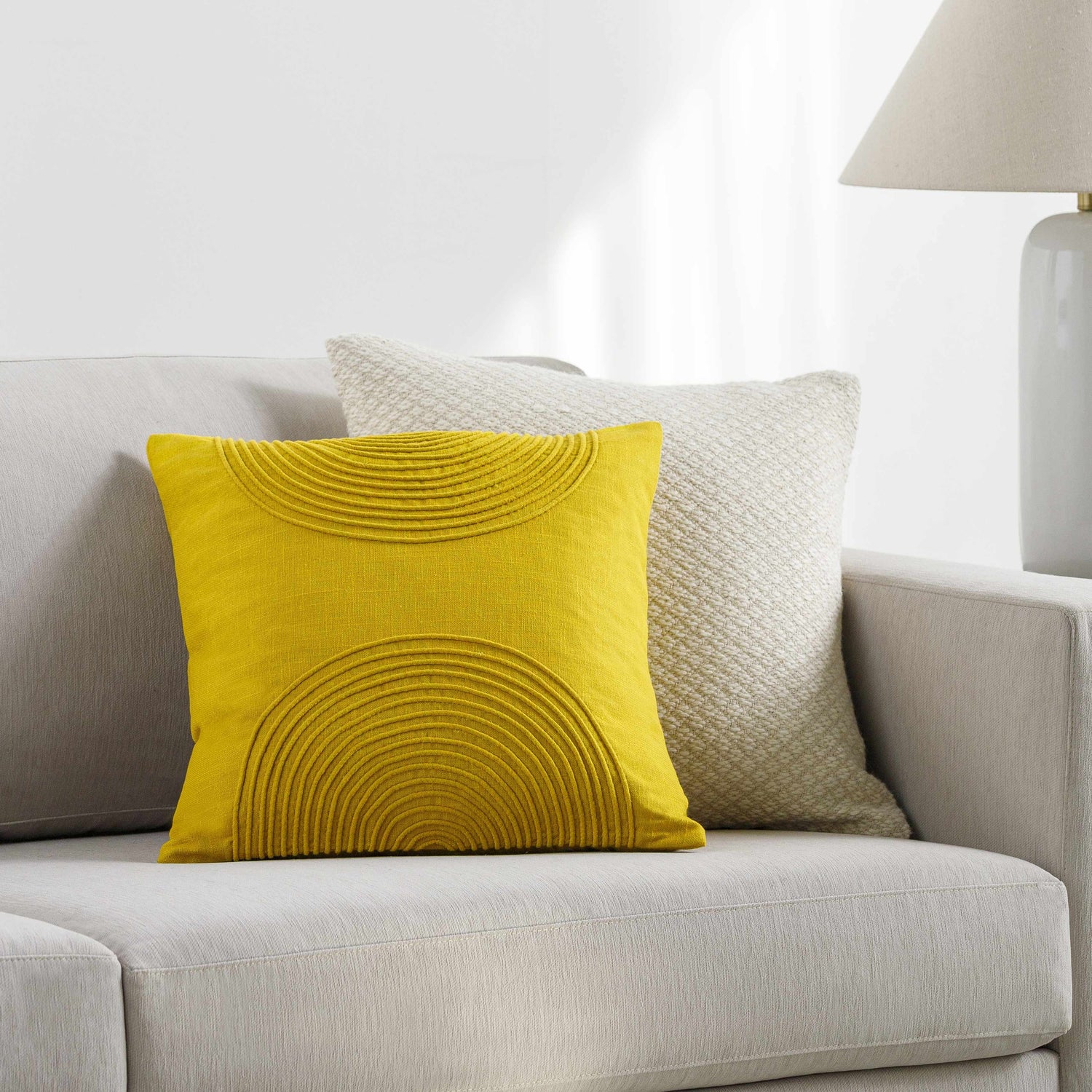 Makai Mustard Throw Pillow - Clearance