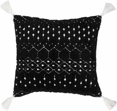Serkan Monochrome Geometric Tassel Accent Pillow - Clearance