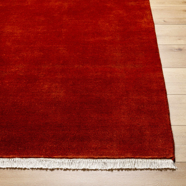 Myron Dark Red Wool Area Rug