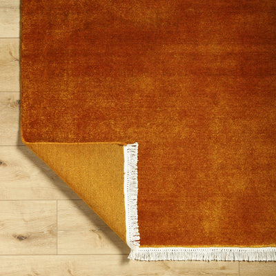 Myron Orange Wool Area Rug