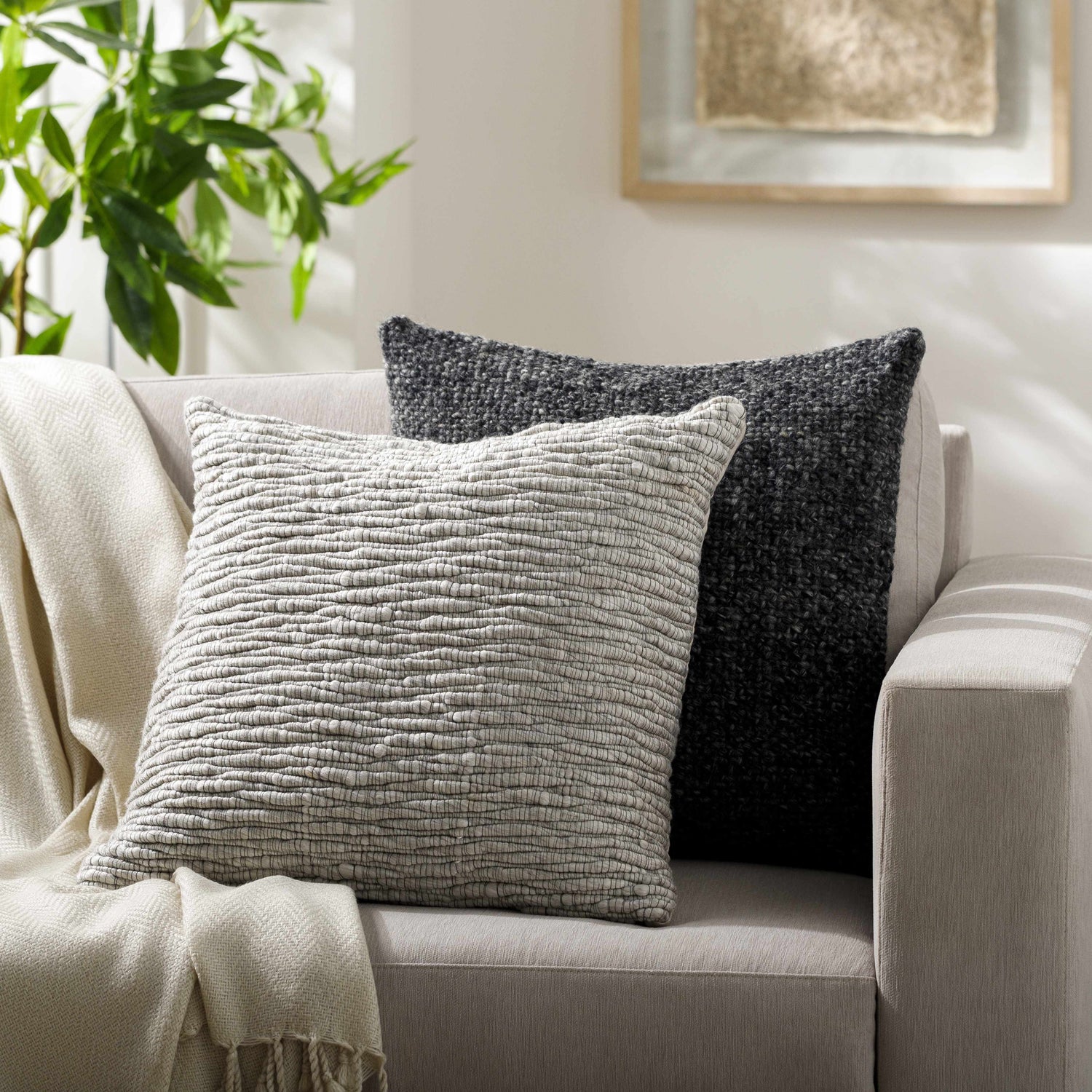 Pokii Black Throw Pillow