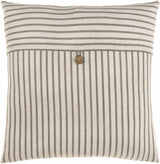 Seyhan Beige Striped Button Accent Pillow - Clearance