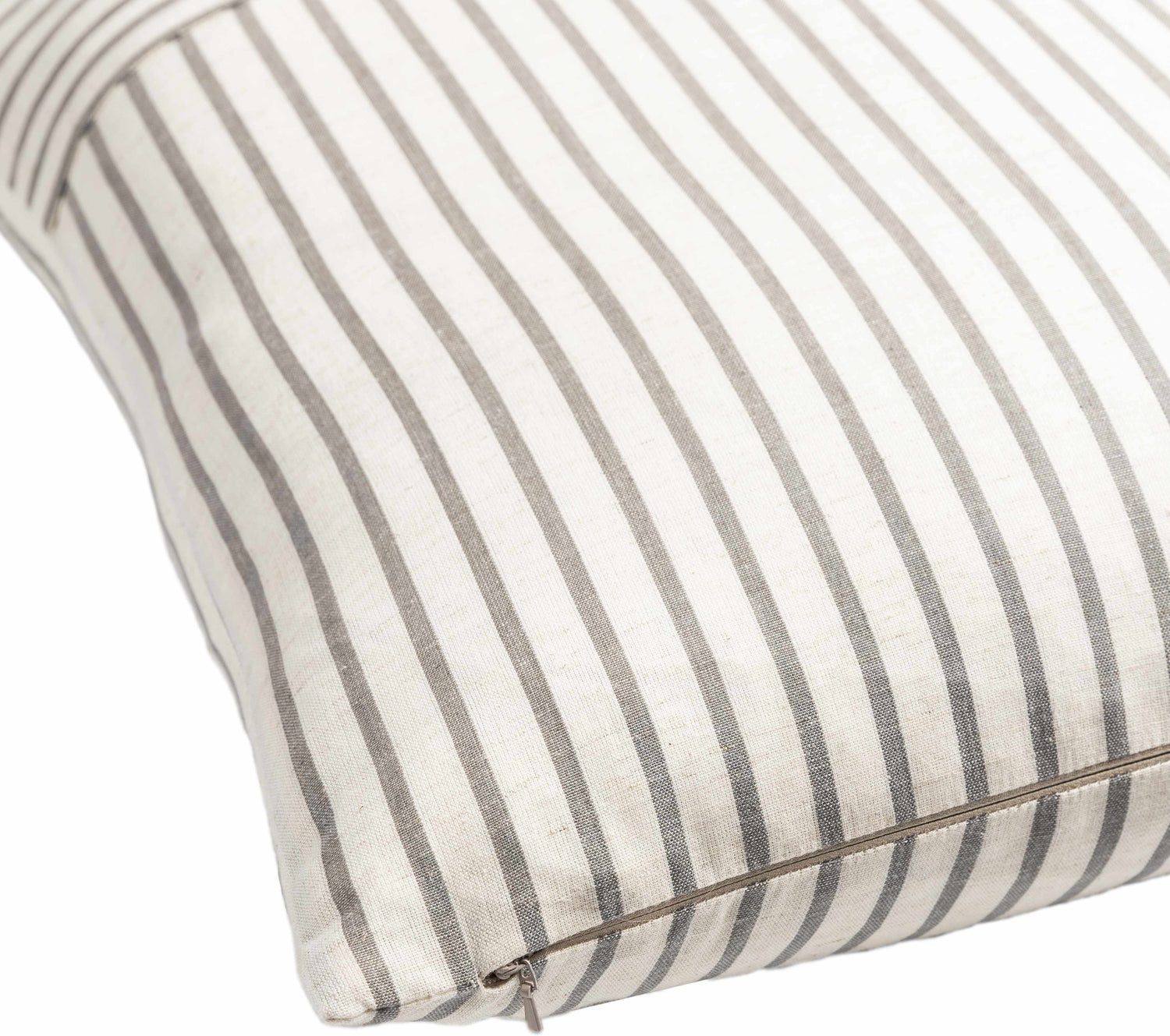 Seyhan Beige Striped Button Accent Pillow - Clearance