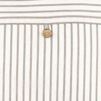 Seyhan Beige Striped Button Accent Pillow - Clearance