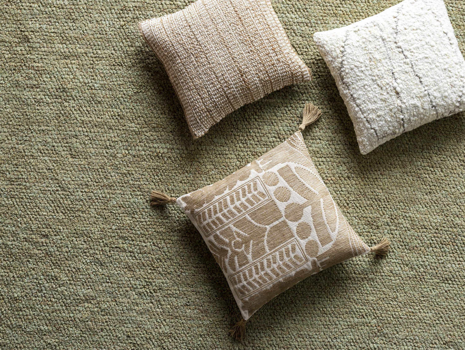 Kitra Beige Throw Pillow - Clearance