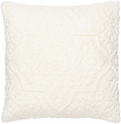 Macha White Textured Square Accent Pillow