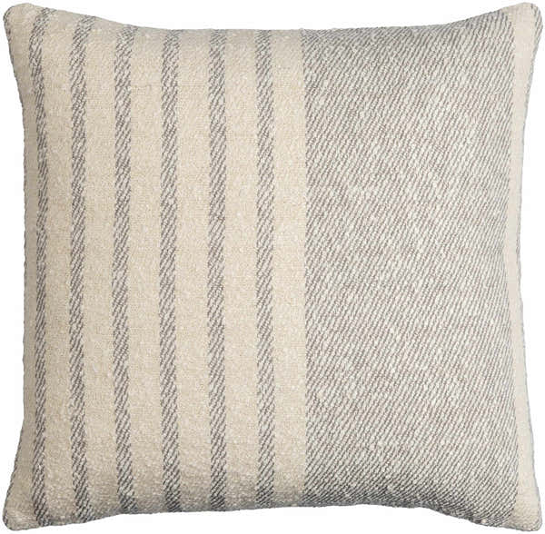 Cavira Beige Raised Curved Stitch Modern Cotton Accent Pillow - Clearance
