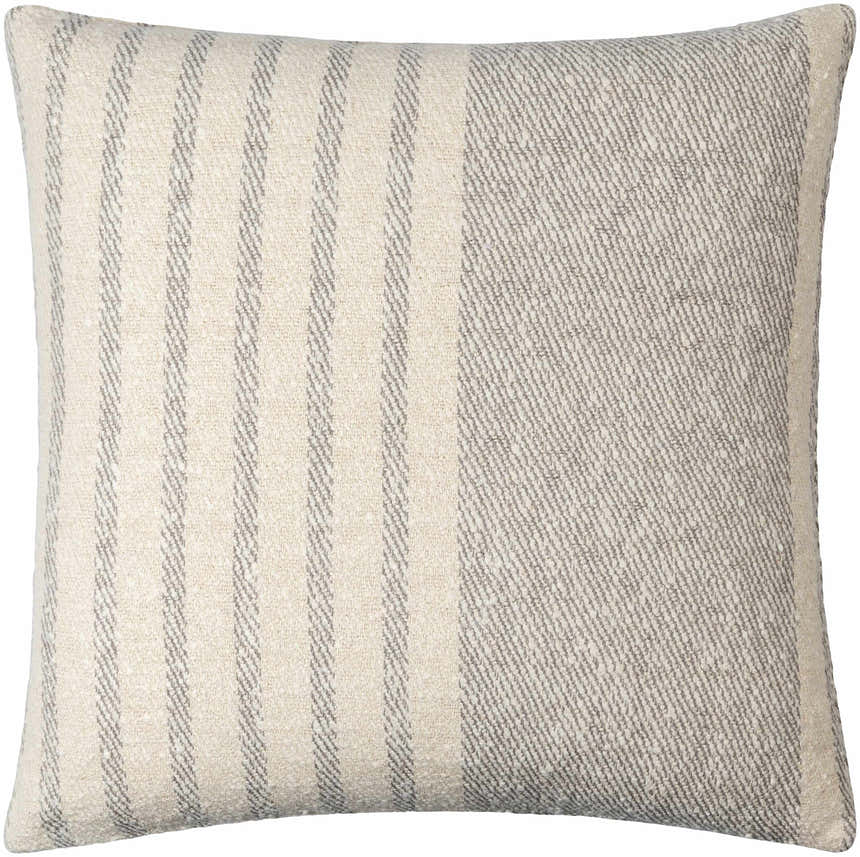 Cavira Beige Raised Curved Stitch Modern Cotton Accent Pillow - Clearance