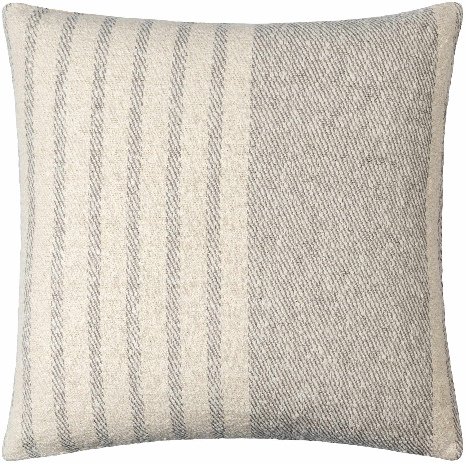 Cavira Beige Raised Curved Stitch Modern Cotton Accent Pillow - Clearance
