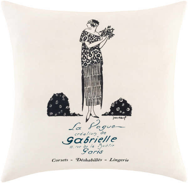 Shalbourne Vintage La Vogue Ivory Accent Pillow - Clearance