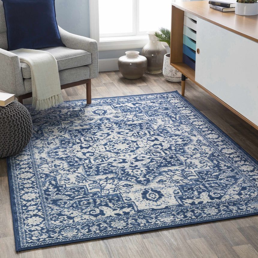 Shavertown Blue Traditional Area Rug - Clearance