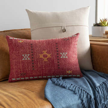 Shawbury Red Woven Tribal Throw Pillow - Clearance