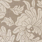 Close-up of the Sherard Area Rug showing a beige floral pattern on a dark beige, textured background. Swatch