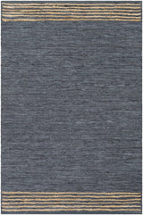 Withernsea 8x10 Charcoal Leather Rug - Clearance
