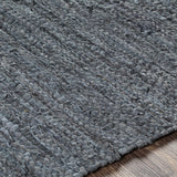 Withernsea 8x10 Charcoal Leather Rug - Clearance