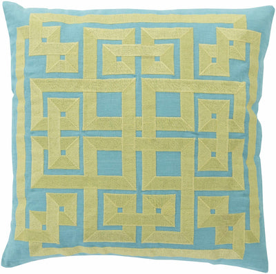Shorncliffe Olive&Blue Geometric Accent Pillow - Clearance