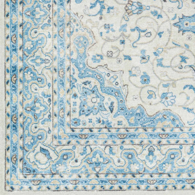 Farai Silver Blue Medallion Area Rug