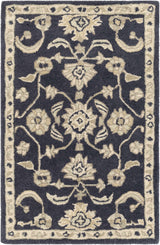 Caesar CAE-1164 Black Floral Wool Rug