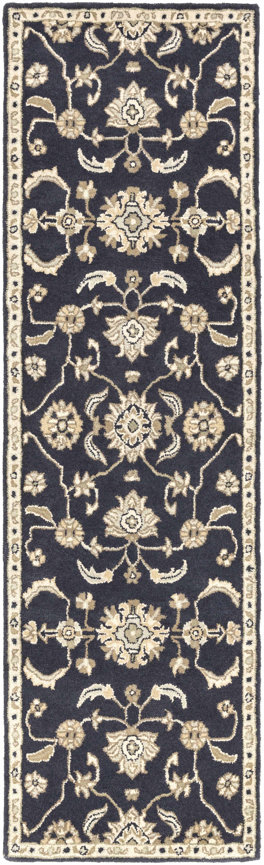 Caesar CAE-1164 Black Floral Wool Rug