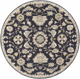 Caesar CAE-1164 Black Floral Wool Rug