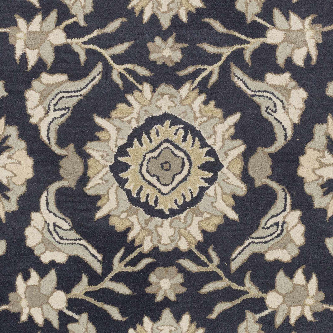 Caesar CAE-1164 Black Floral Wool Rug – Boutique Rugs