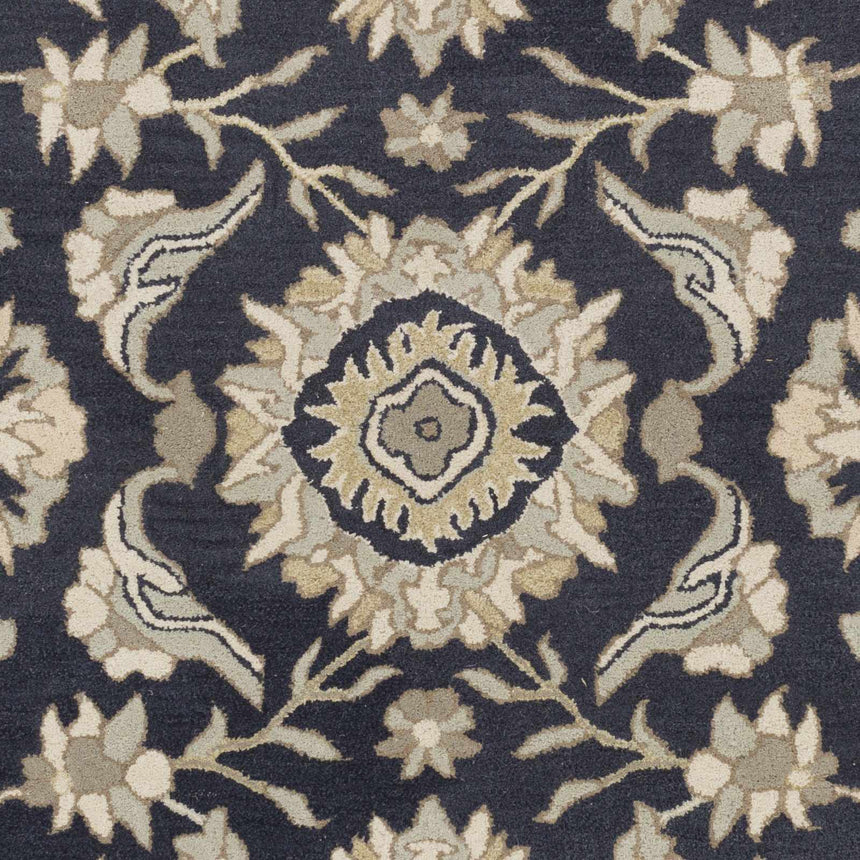 Caesar CAE-1164 Black Floral Wool Rug