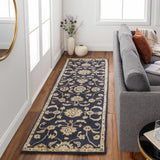 Caesar CAE-1164 Black Floral Wool Rug