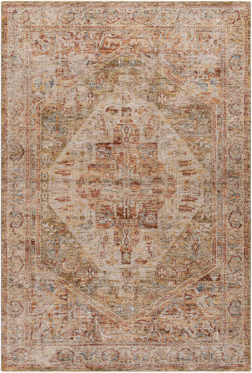 Alois Tan Rich Textured Traditional Rug