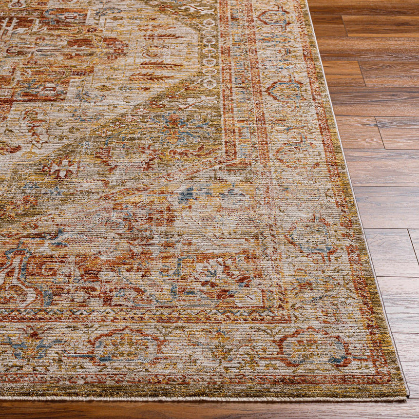 Alois Tan Rich Textured Traditional Rug