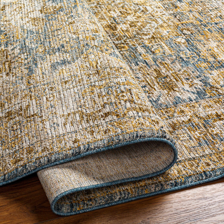 Ange Cream & Blue Rich Textured Rug