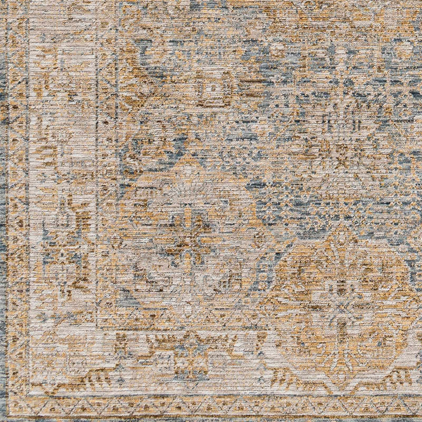 Ange Cream & Blue Rich Textured Rug