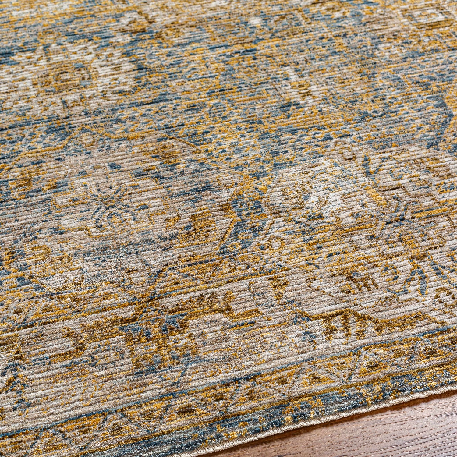 Ange Cream & Blue Rich Textured Rug