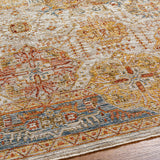 Ange Tan & Blue Rich Textured Traditional Rug
